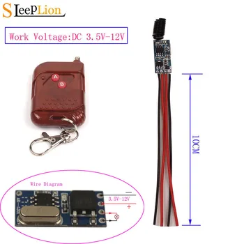 

Sleeplion No Sound Low Power 3.7V-12V Micro Switch Remote Light Switch 12V 9V 7.4V 6V 5V 3.7V Relay ON OFF Transmitter Receiver