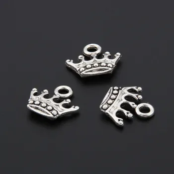 

30pcs Silver Color Cute Mini Crown Charms Princess's Crown Pendant Bracelet Necklaces Jewelry Supplies A3347
