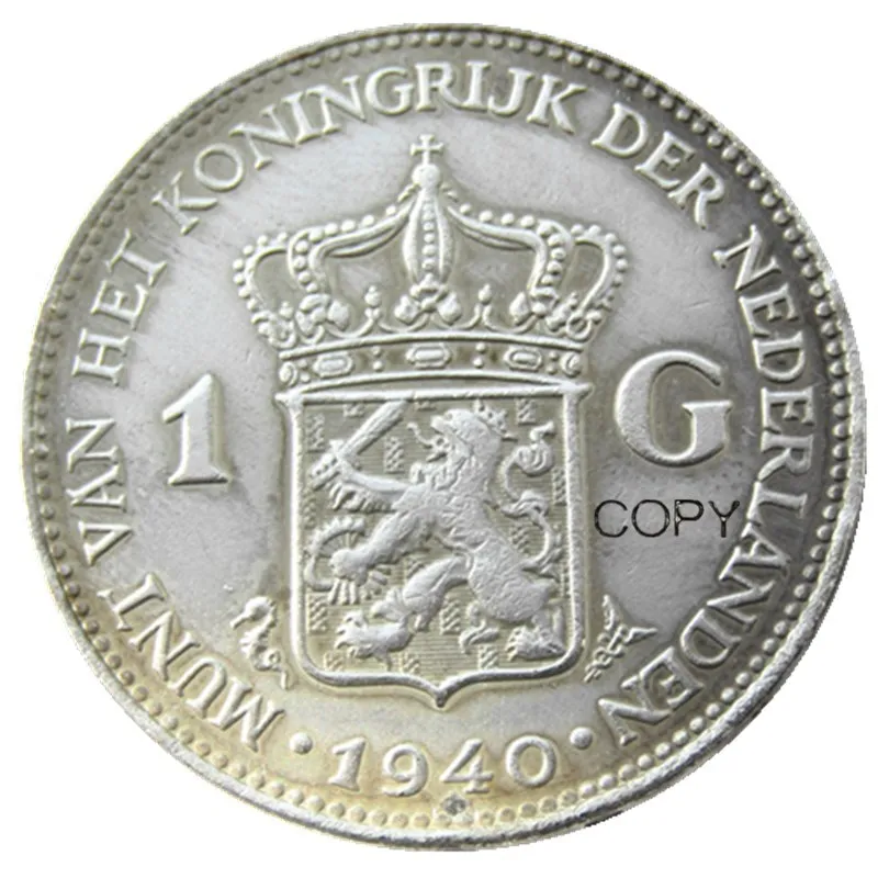 

Нидерланды, 1924 1 Gulden Wilhelmina I Посеребренная копия декоративной монеты