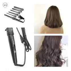 1Set Practical ABS Temp Control 6 In 1 Tube Changing Tourmaline Ceramic Set for Personal Use Curling Tube Hair Curler
