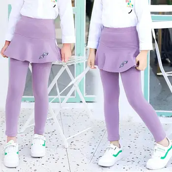 

Kids wild pants new children's clothing spring autumn cotton outer wear girls skirt pants fake two pieces of baby girl clothes