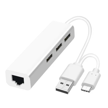 

USB 3.0 Hubs USB + Type-C Hub USB 2.0 to LAN / RJ45 Ethernet Network ABS