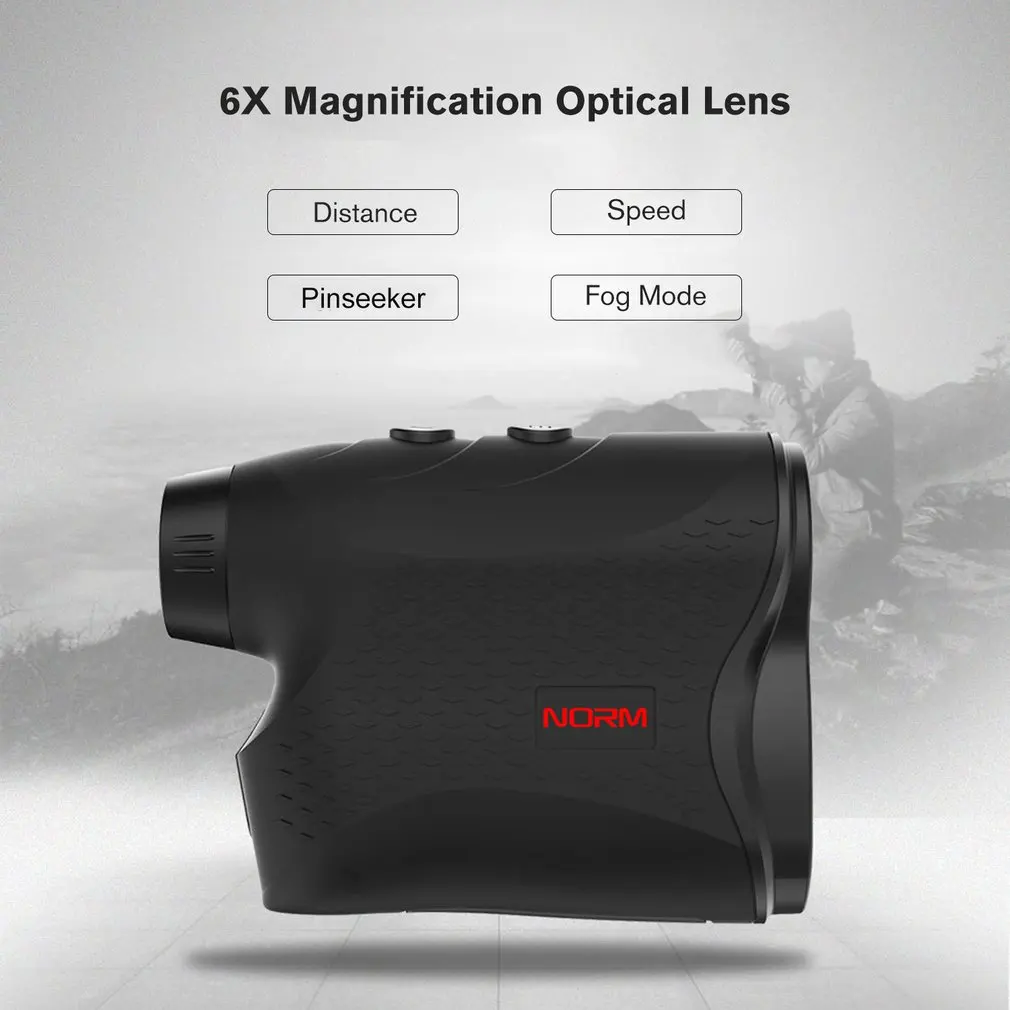 

NORM Laser Rangefinder Range Finder Telescope Distance Meter Fog Mode Speed Measuring Tape Mini Golf Hunting Outdoor