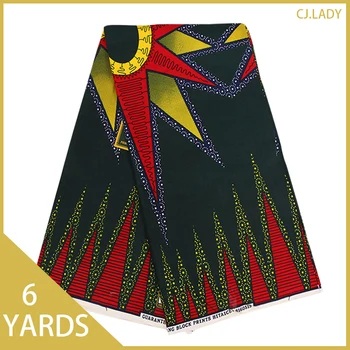 

Ankara African Polyester Wax Prints Fabric Binta Real Wax High Quality 6 yard Nigerian African Fabric for Party Dress D07