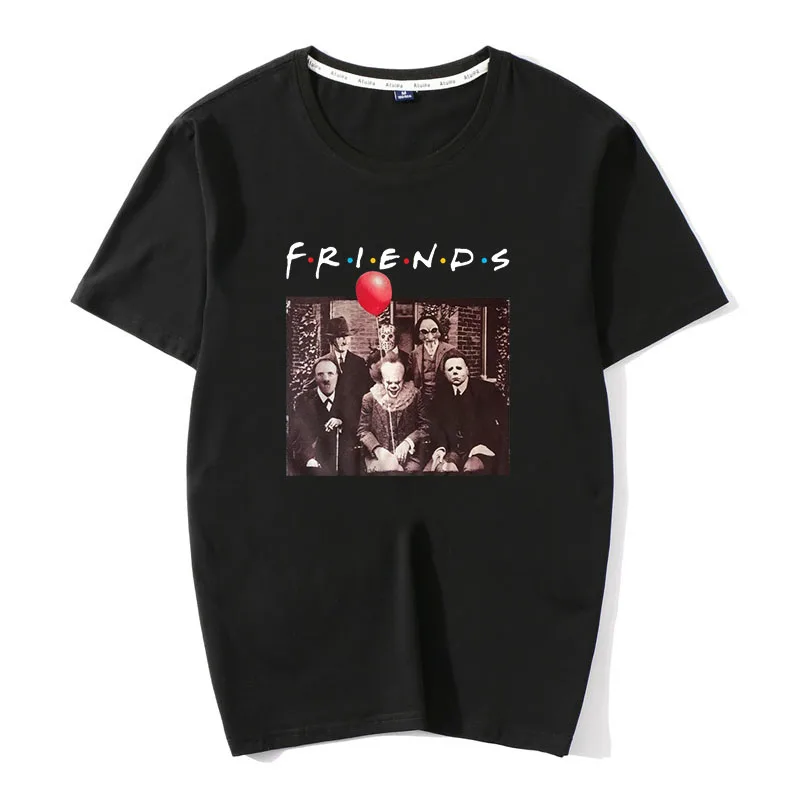 

Horror Friends Pennywise Michael Myers Jason Voorhees Halloween Men T-Shirt Cotton matching T-shirt