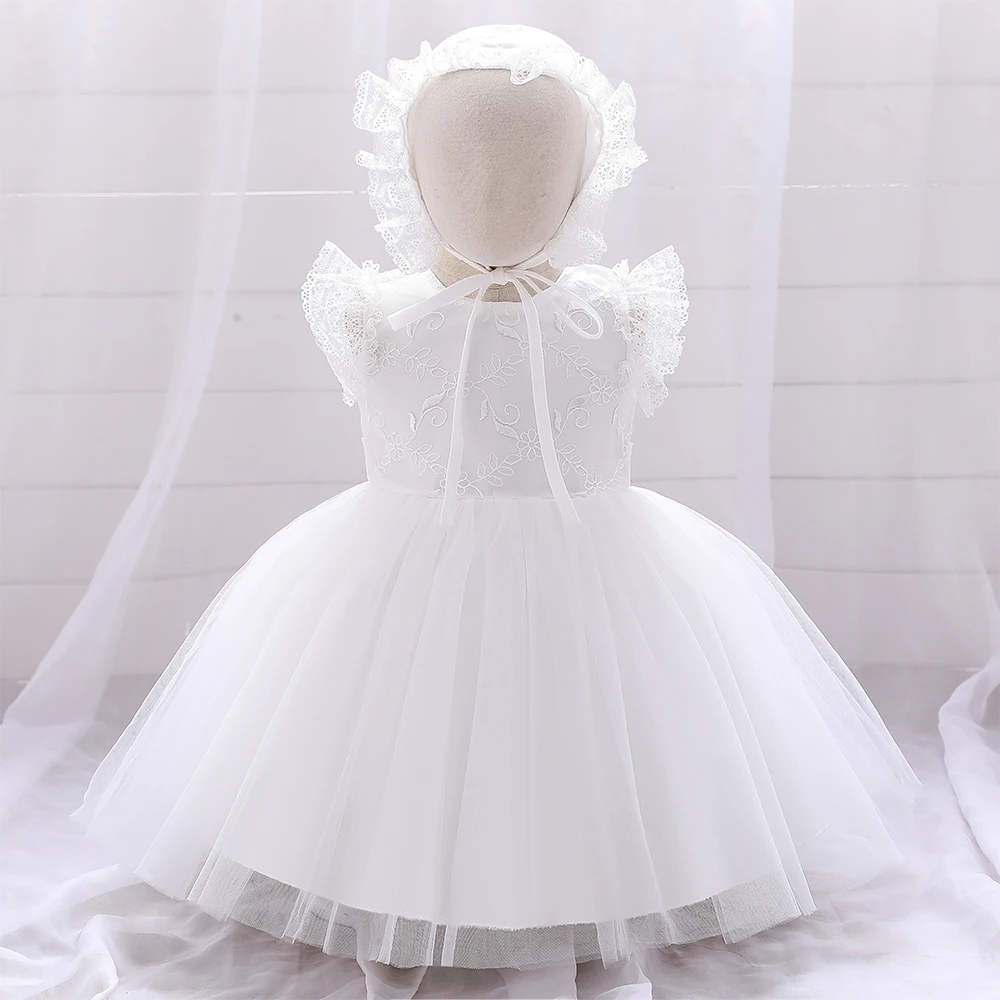 Baby Girl Dress Baptism 1st Year Birthday Party Wedding Christening Princess White