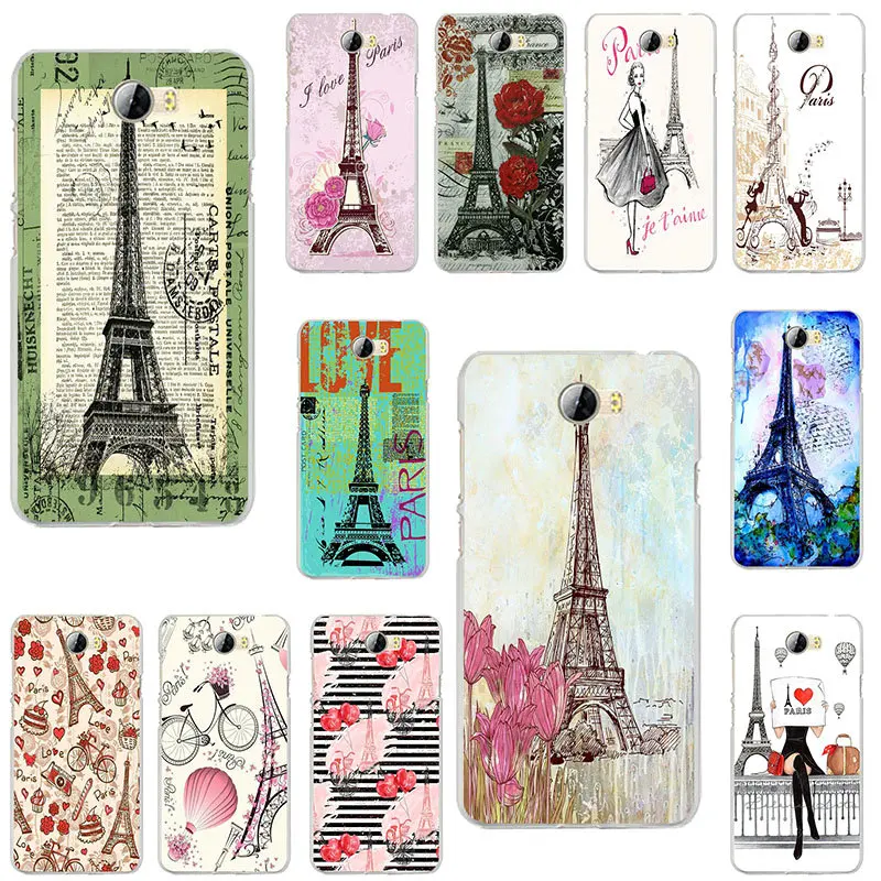 Retro Painting Paris Eiffel Tower Soft TPU Phone Case for Huawei Nova 2 5 5I Y3 Y5 Y6 II Y7 Y9 V20 Note 10 Prime 2018 2019 Pro | Мобильные