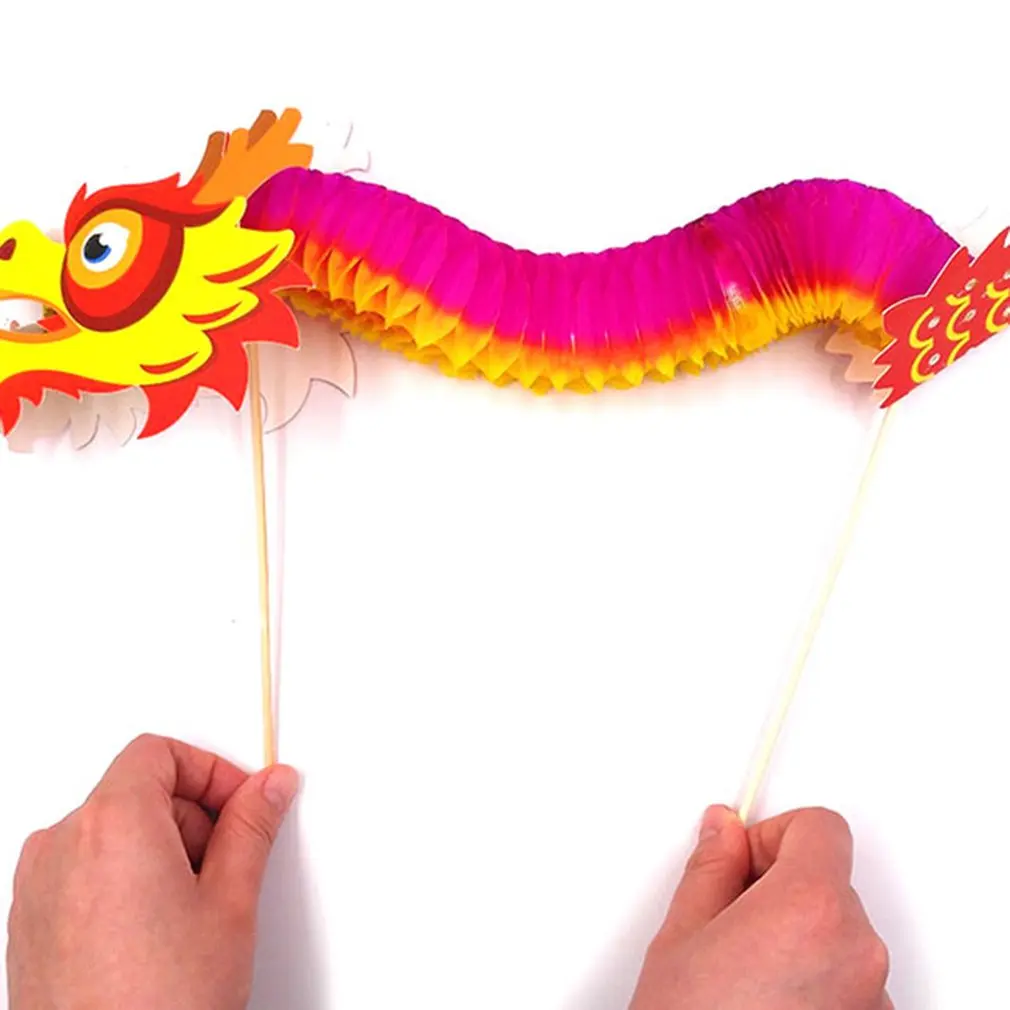 Дракон танец детей ручной работы Diy Материал посылка детский сад середины осени фестиваль головоломка Творческий материал сумка