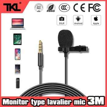 

TKL Mini Wired Capacitive Lavalier microphone ios Android video Recording microphone