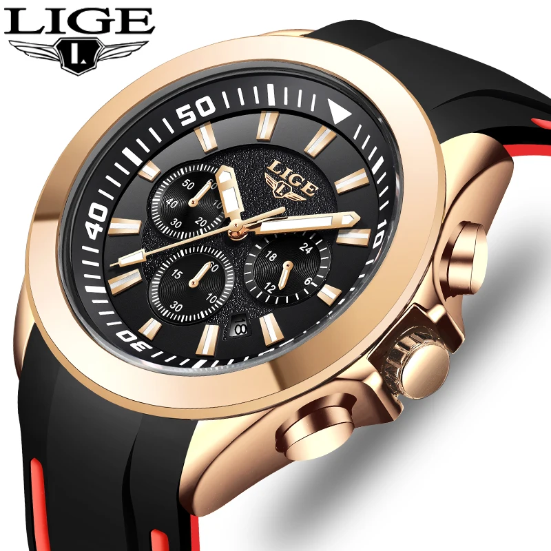 Relogio Masculino LIGE, мужские модные спортивные часы, мужские брендовые Роскошные военные Кварцевые водонепроницаемые часы с силикагелем