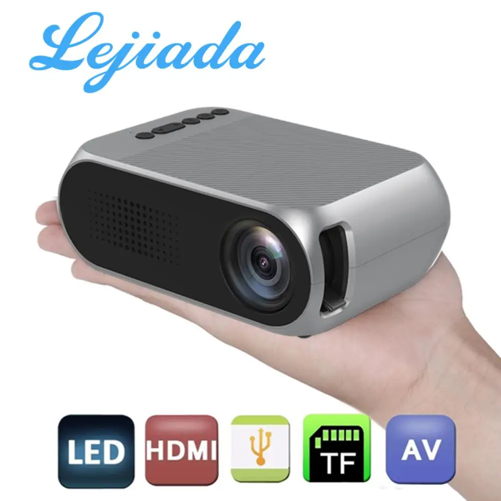 Светодиодный портативный мини проектор LEJIADA YG320 600 люмен 3 5 мм аудиоподдержка 1080P HD