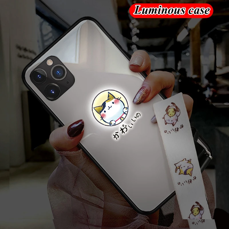Для iPhone/11 11 Pro Max X XR XS Max чехол животных Женщина-кошка собаки для маленького мальчика и девочки световой закаленное Стекло чехол для телефона чехол s+ Стекло пленка
