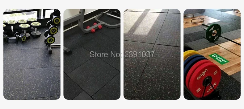 Red Color Splicing Gym Rubber Mats 12pcs 50x50x2cm Home/Commercial