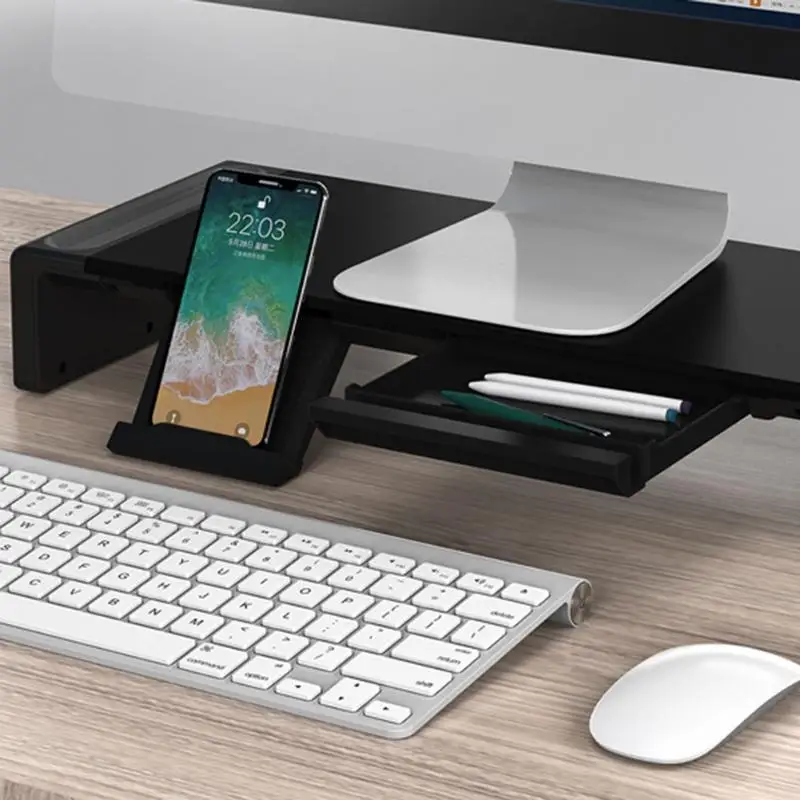 

Multi-function Increase Holder TV Tablet Storage Rack Desktop Work Organizer Shelf Environmental Protection Plastic Stand
