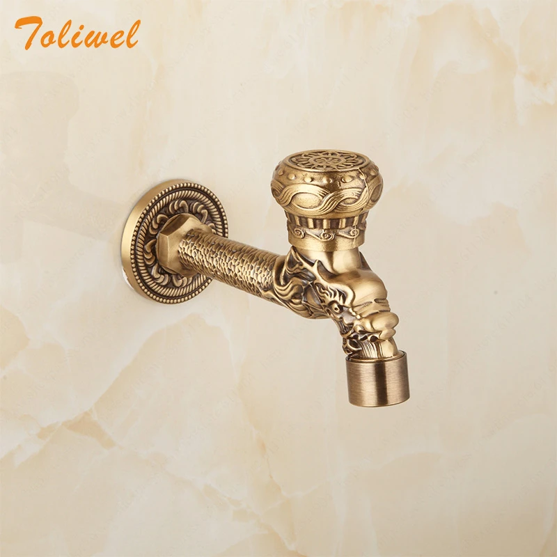 Decorative Outdoor Faucet Garden Bibcock Tap Bathroom Washing Machine Mop Hose Faucet Wall Mount Water Tap