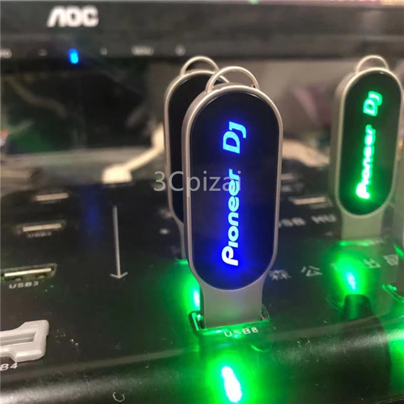 4gb flash drive 2021 Brand New DJ Creative Colorful LED LOGO USB 2.0 Memory Flash Pendrive 16GB 32GB 64GB 128GB 8gb usb flash drive