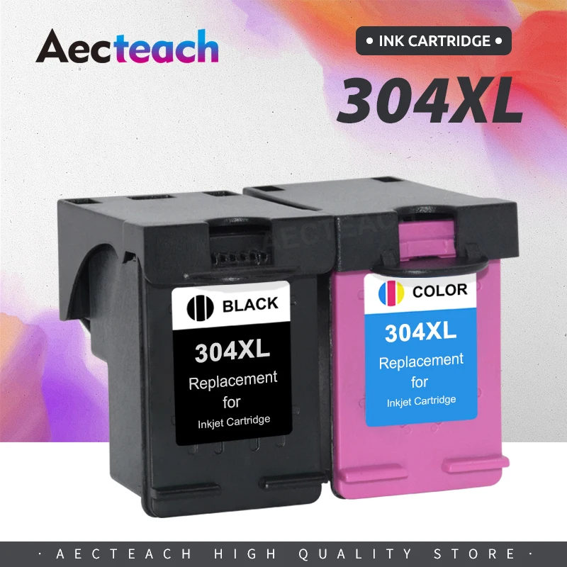 

Aecteach Full Ink Cartridge 304XL For HP304 Printer Cartridges Work For Envy 5000 series 5010 5012 5014 5020 5030 5032 5034 5052
