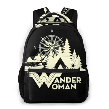 

Womens Wander Woman Gift The Camper Tshirt Print Large capacityDaily Casual New Fashion School Lost Bag