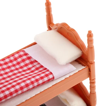 

Dolls House Double Bed Bunk Bed Furniture Set Kids Bedroom Decoration 1/12th
