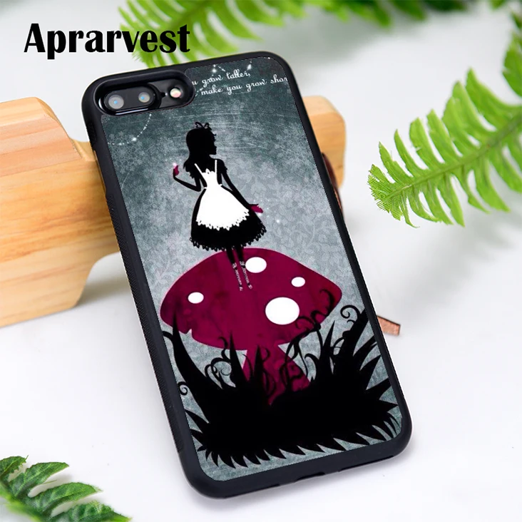 Aprarvest Silicone Phone Case Cover For iPhone 6 6S 7 8 Plus 5 5S SE X XS MAX XR Alice in Wonderland inspired Rabbit quote |
