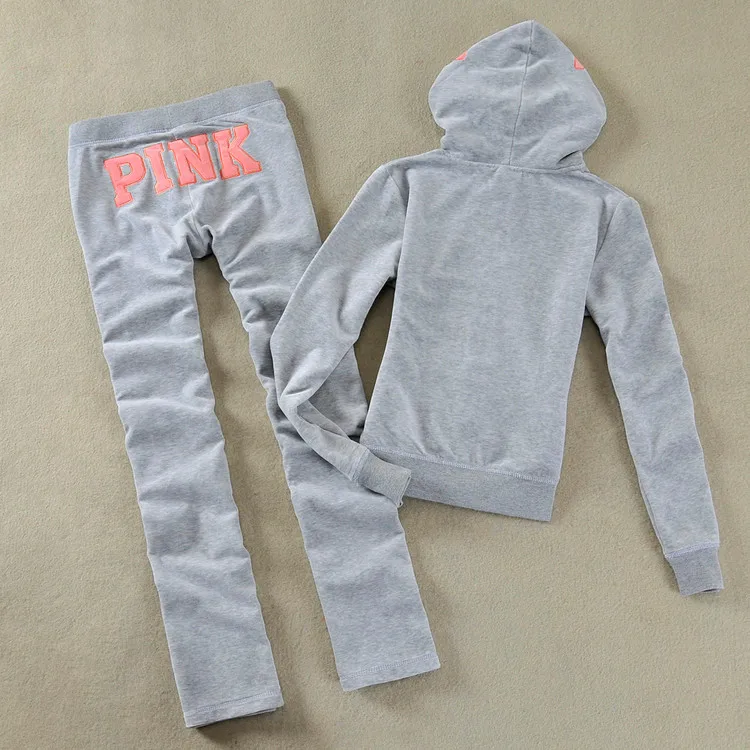 white co ord set Spring / Fall 2020 PINK Women's Brand Velvet fabric Tracksuits Velour suit women Track suit Hoodies and Pants SIZE S - XL sweat suits women