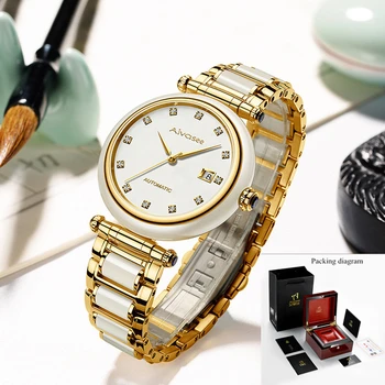 

2020 LUXURY BRAND JADE UNIQUE WOMEN WATCH NEW LOVERS BUSINESS MEN CLOCK DIAMOND AUTOMATIC MECHANICAL FASHION TREND COUPLE WATCH
