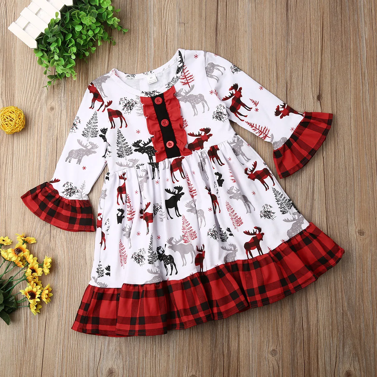 Girl Dress Cute Toddler Baby Girls Kids Winter Princess Christmas Dress Party Dresses Outfits Size 2-6T