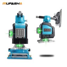 MUFASHA 3D 12 линий зеленый лазерный уровень самонивелирующийся Горизонтальные и вертикальные поперечные линии со съемным аккумулятором