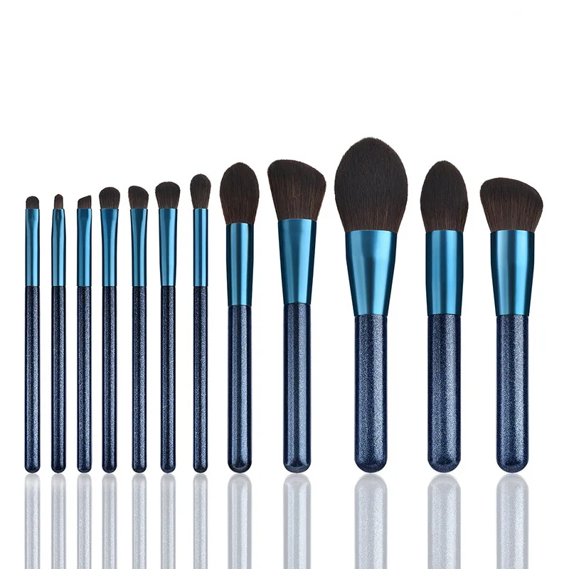 

12pcs/set Makeup Brushes Sapphire Blue makeup blush brush Eye shadow brush nylon Professional makeup kit