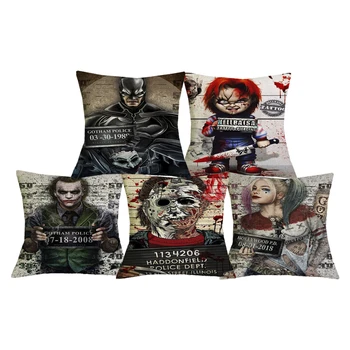 

c01099 New Arrival Horror Film Characters Print Cushion Covers Halloween Murders Chucky Jason Harry Styles Sofa Pillowcase