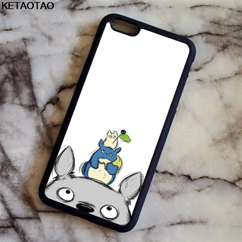 KETAOTAO Studio Ghibli унесенный призраками Тоторо чехол для телефона s для iPhone 4 5S 6S 7 8 Plus X XS XR 11 Pro Чехол Мягкий ТПУ резиновый силиконовый - Цвет: Темно-серый
