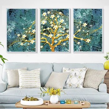 

3 Pieces Abstract Diamond Painting Modern Home Decor Diamond Embroidery Landscape Tree Flower Mosaic Triptych Painting WW217