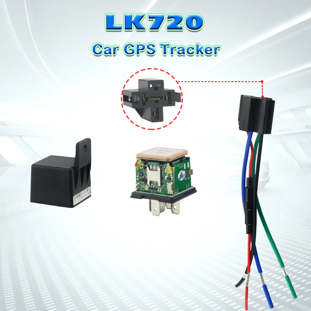 

GSM Locator Tracker-Device Car-relay LK720 GPS continuous positioning GPRS timing report anti-theft Cut and resume oil remotely