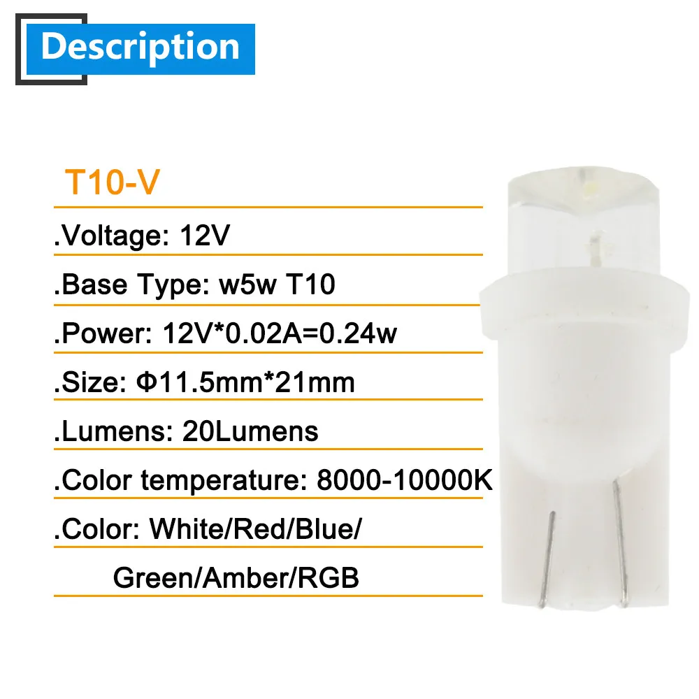 100X12 V W5W T10 194 168 вогнутая линза светодиодный фонарь багажный Клин автомобильные инструменты для дверцы габаритные огни белый красный синий зеленый Янтарный RGB