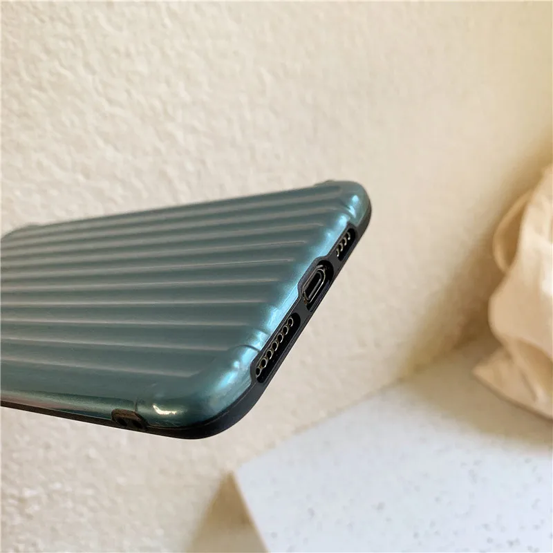 Темно-зеленый чехол в полоску для мобильного телефона, чехол для iphone 11 Pro MAX X XS MAX XR 6 6S 7 8 Plus, задняя крышка
