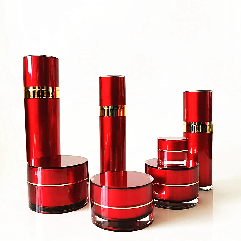 5G10G30ml 120ml 10PCS /Lot High Grade Acrylic Empty Mist Spray Bottle Packaging Jar Cosmetic Lotion Pump 50ml Red Round | Красота и
