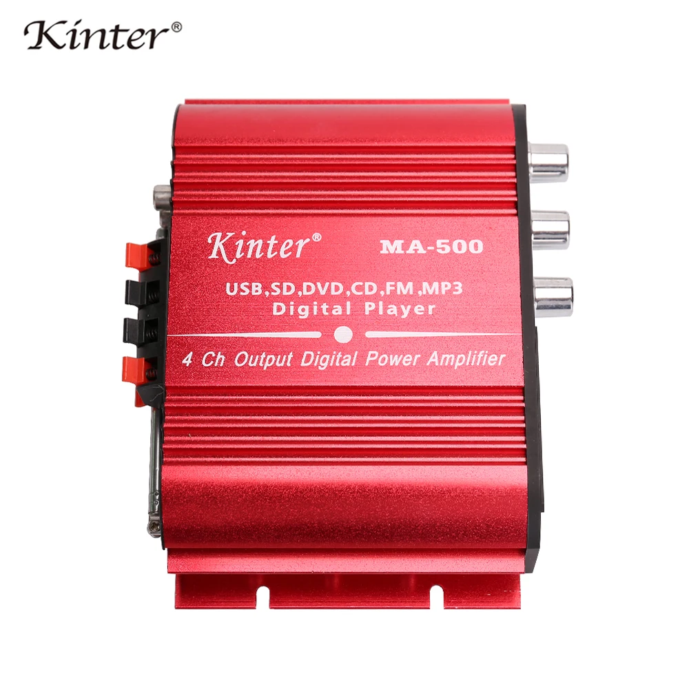Kinter MA 500 Hi Fi усилитель 4CH 30 Вт DC12V класс AB 5A адаптер RAC кабель алюминиевый корпус USB SD