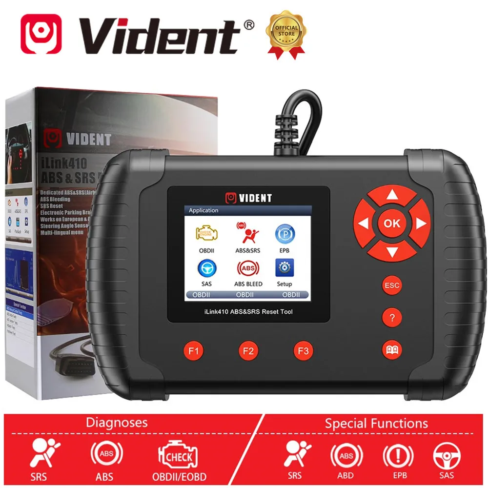 Vident iLink410 автомобильный диагностический инструмент OBDII сканер Поддержка ABS SRS SAS EPB