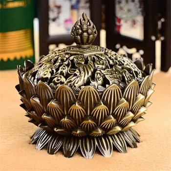 

Temple Buddha Incense Holder Lotus Flower Sandalwood Insence Holder Home Office Teahouse Alloy Incensario Home Decoration EB5XX