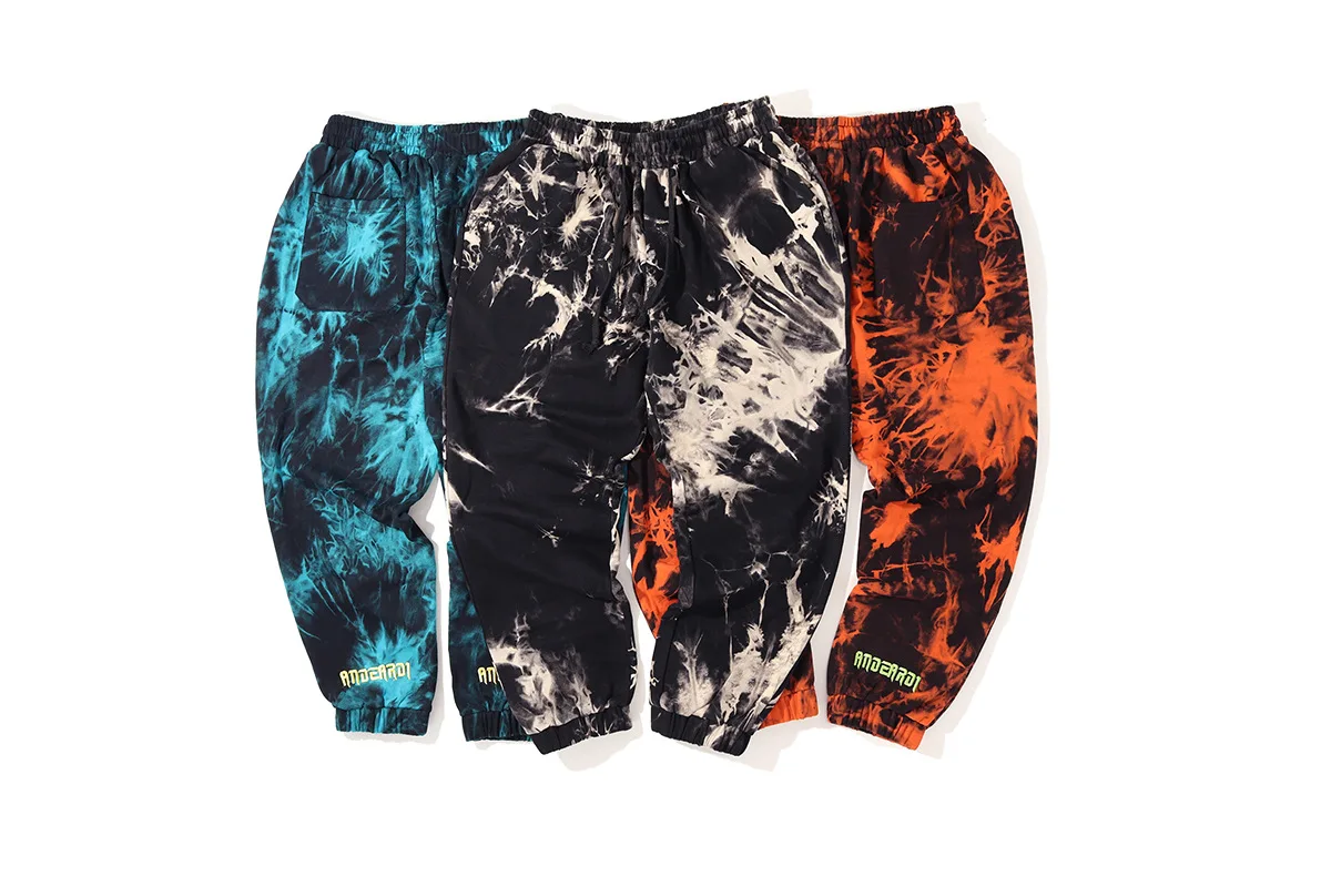 Осенние новые повседневные мужские брюки свободного кроя с градиентом Tie-Dye, свободные спортивные штаны, спортивные штаны, модные трендовые свободные удобные