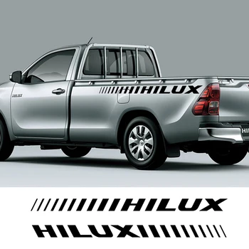 

For Toyota Hilux Revo Vigo Car Side Body Vinyl Stripes Stickers Auto Tailgate Straps Sport Racing Decals Car Tuning Accessories