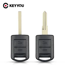 KEYYOU 2 botones de control remoto clave Shell para Opel Corsa Tigra Agila Meriva Combo hoja sin cortar accesorios para automóvil