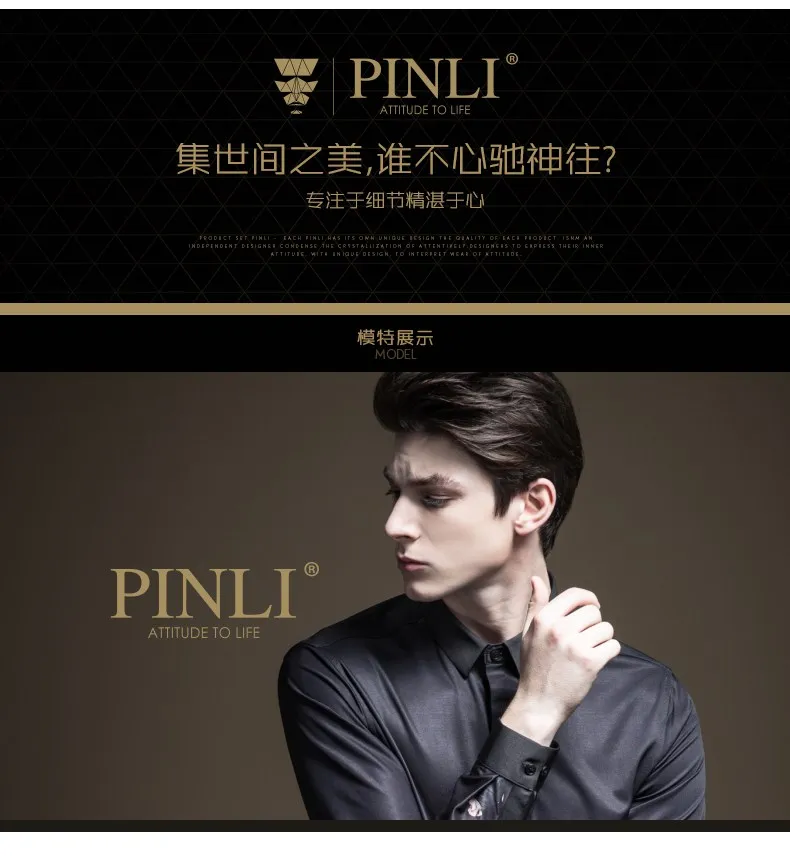 Blusas, спандекс, настоящая распродажа, мужская рубашка Pinli, осень, новая мужская одежда, с принтом, с воротником, с длинным рукавом, блуза B193613209
