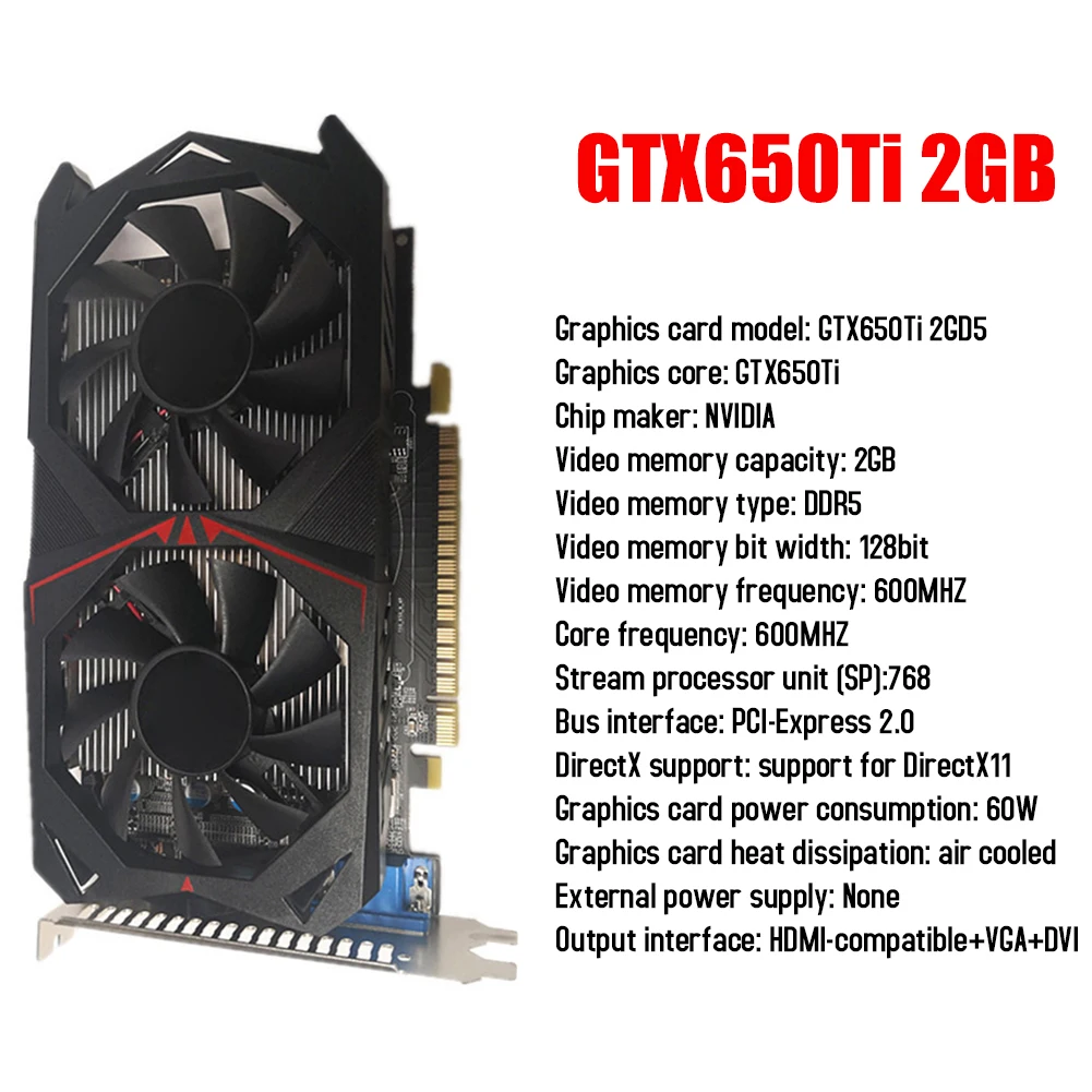 GTX750Ti/GTX960/GTX1050Ti Video Card GDDR5 Graphics Card 128bit PCI-Express2.0 w/ Dual Cooling Fan PC Computer Gaming Accessory gpu computer Graphics Cards