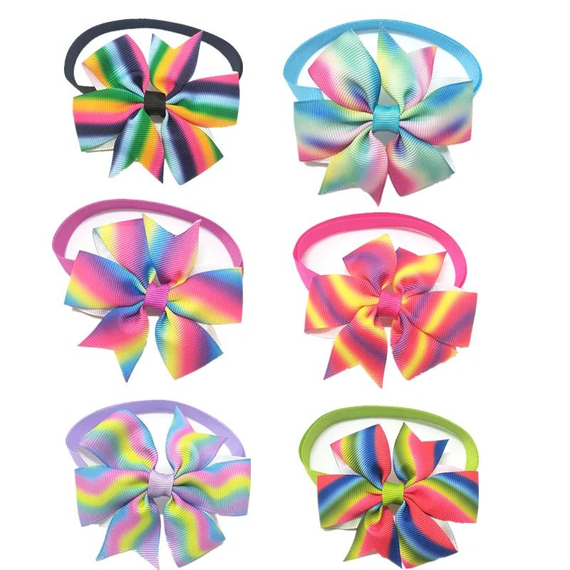 30 шт. ошейник для питомца собаки кошки галстука для маленькой собаки регулируемый галстук-бабочка для домашних питомцев аксессуары для собак товары для ухода - Цвет: Многоцветный