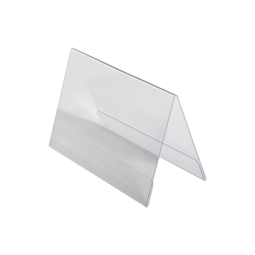 Pvc Clear Office Meeting Conference Desk Business Card Holder Name Tag  Ticket Label Sign Holder V Shaped Slant Double Sides - Card Holder & Note  Holder - AliExpress