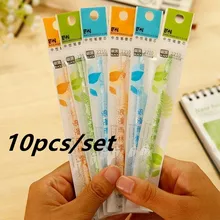 10 шт Черная гелевая чернильная Ручка-роллер запасная Замена 0,35 мм Школьные стационарные