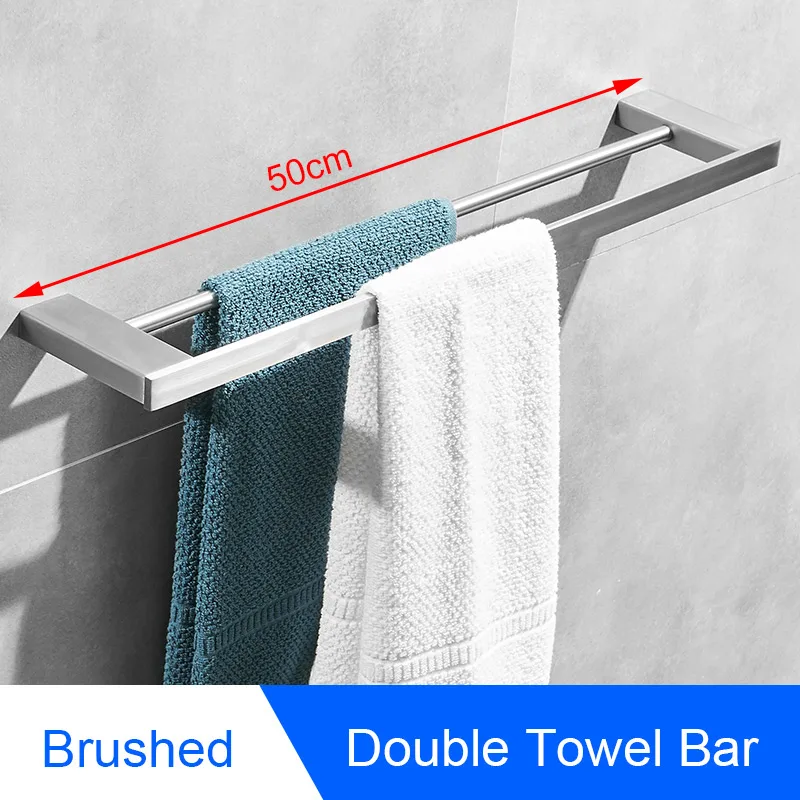 Bathroom Towel Holder Stainless Steel Towel Rack Hanging Holder Towel Bar Clothes Coat Hook Toilet Paper Holder Shower Soap Dish - Цвет: 1120LS-SG