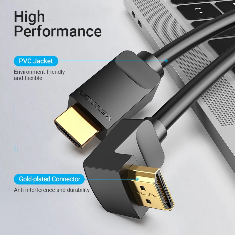 Vention-HDMI ̺ 4K 60Hz HDMI 2.0 90/270   ̺ TV ڽ PS4/3 й ġ,   HDMI ȣȯ ̺