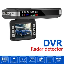 2 in 1 Car DVR Dashboard Camera inglese russo Voice Radar Detector tachimetro velocità Mobile Radar rileva proteggi X K CT La